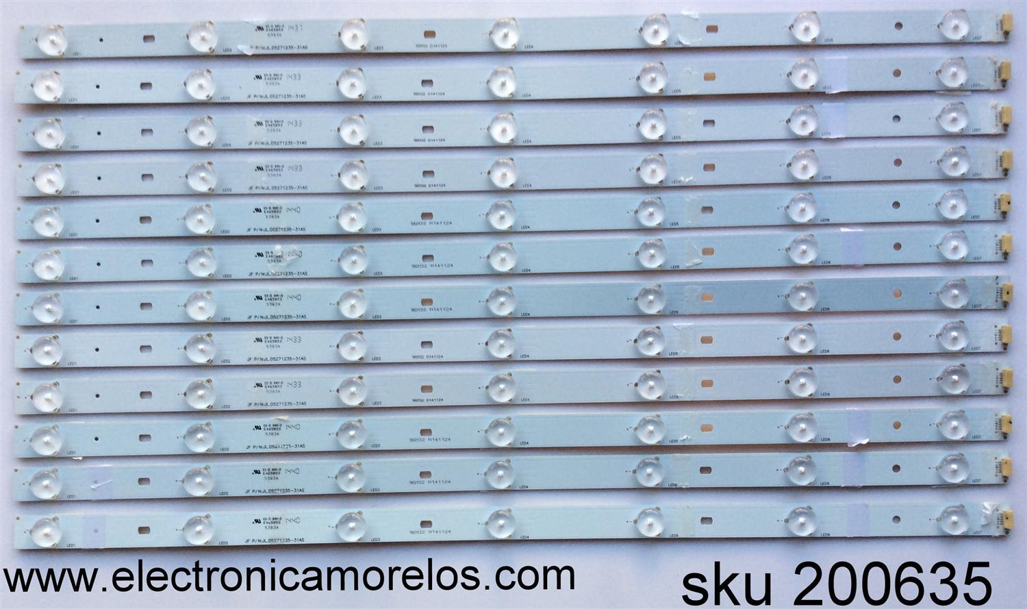 KIT DE LED PARA TV / RCA T550HUN06.0-12V / JL.D527135-31AS / MODELO LED55G55R120Q